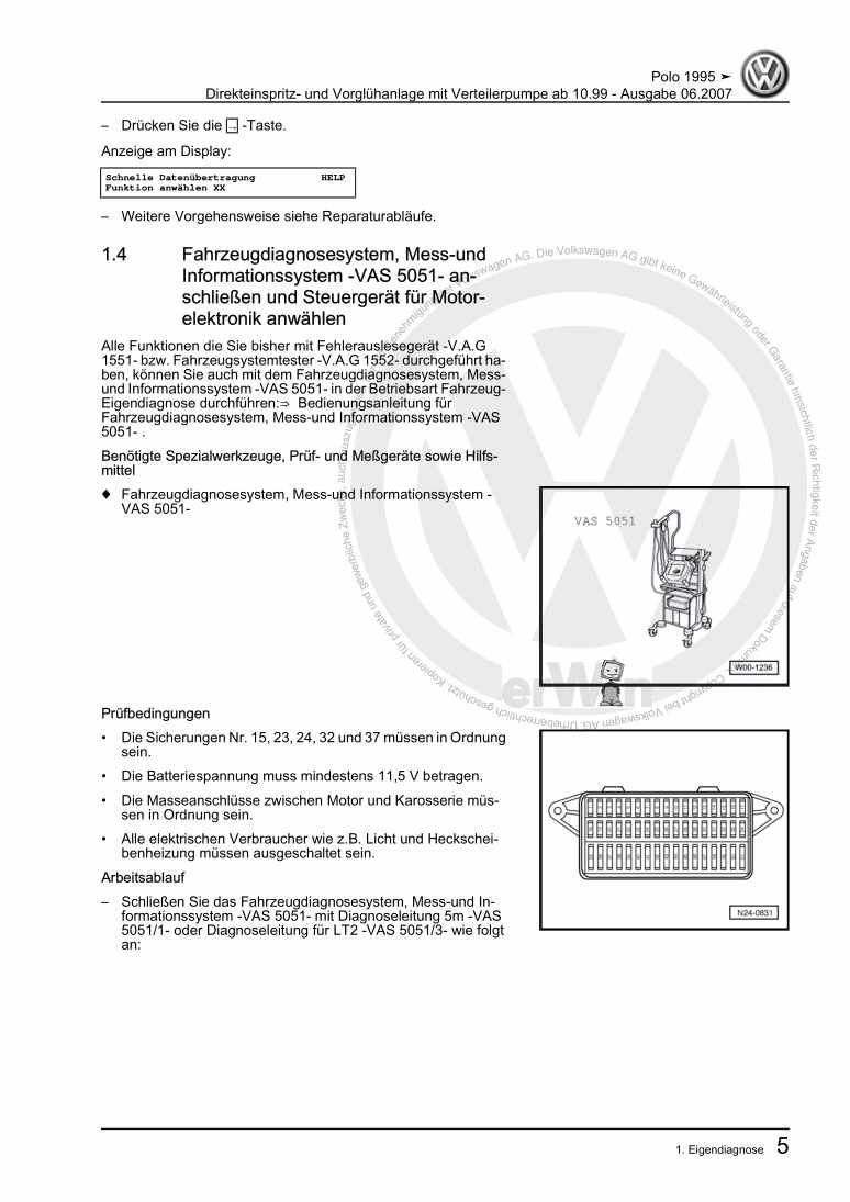 Beispielseite für Reparaturanleitung 3 Direkteinspritz- und Vorglühanlage mit Verteilerpumpe ab 10.99
