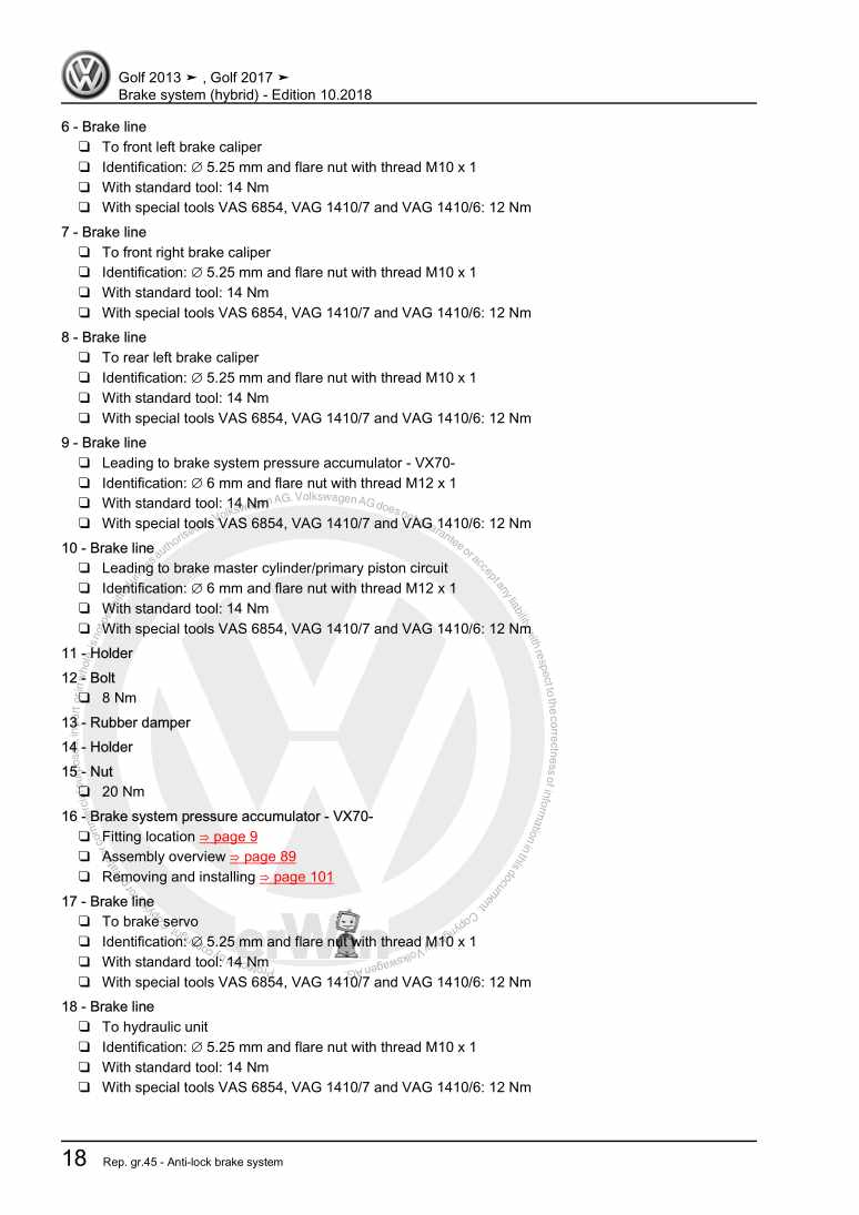 Examplepage for repair manual 2 Brake system (hybrid)