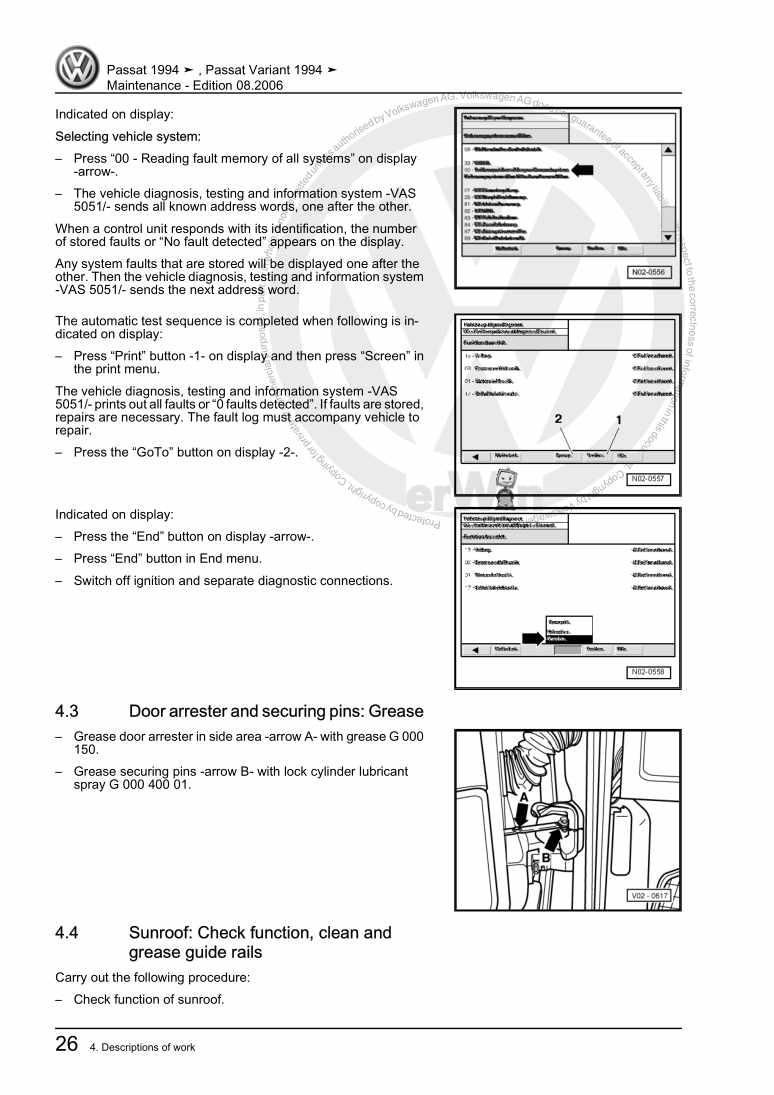 Examplepage for repair manual 2 Maintenance