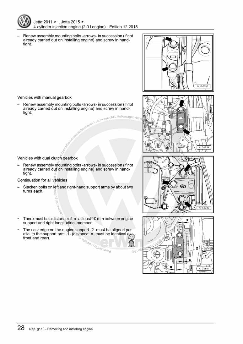 Examplepage for repair manual 2 4-cylinder injection engine (2.0 l engine)