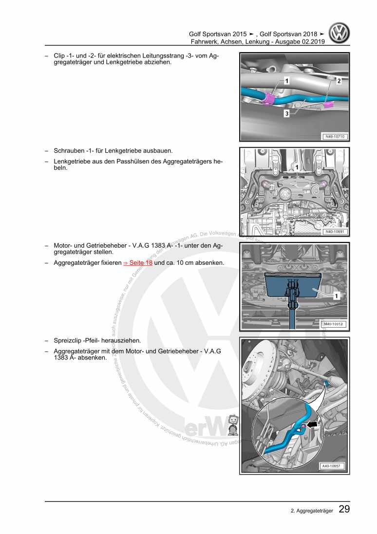 Beispielseite für Reparaturanleitung 2 Fahrwerk, Achsen, Lenkung