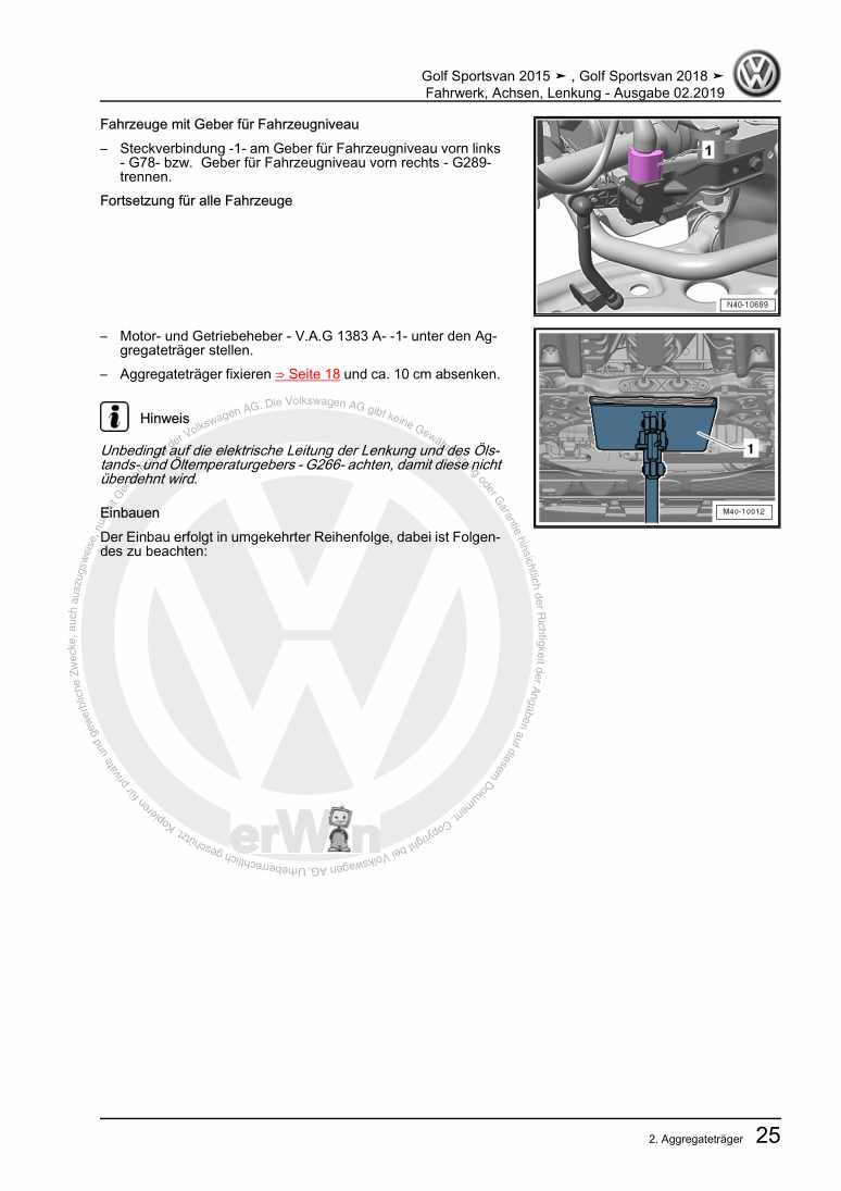 Beispielseite für Reparaturanleitung 3 Fahrwerk, Achsen, Lenkung