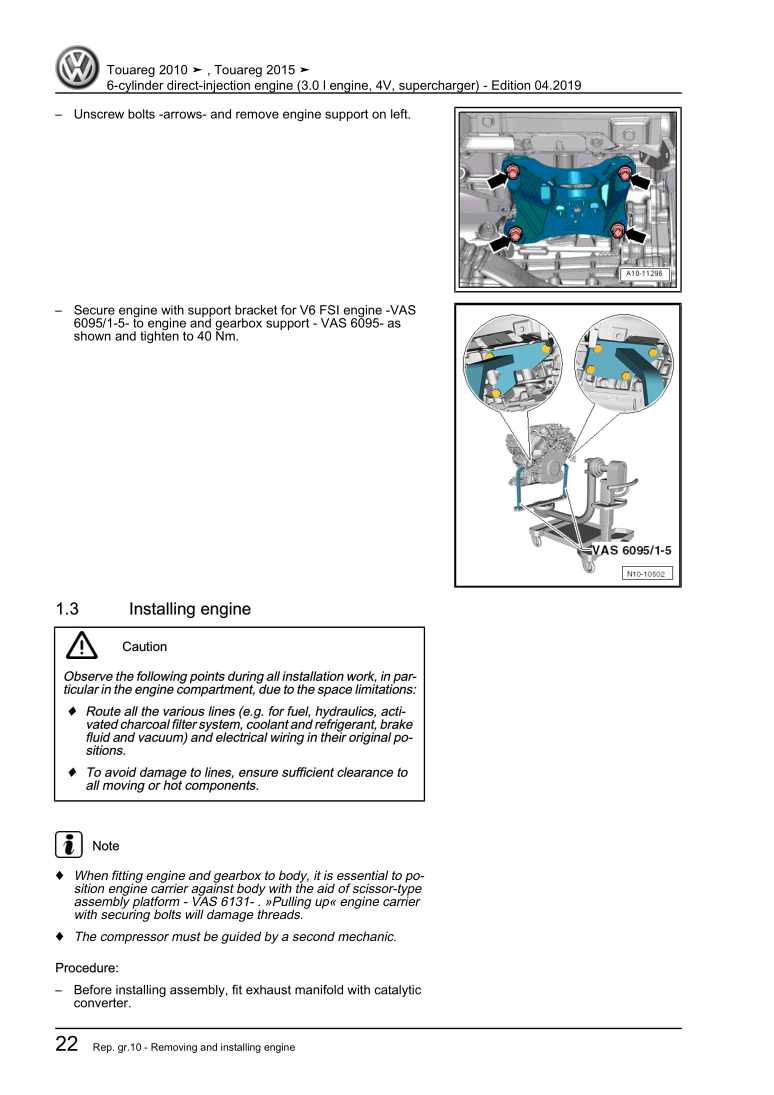 Beispielseite für Reparaturanleitung 3 6-cylinder direct-injection engine (3.0 l engine, 4V, supercharger)