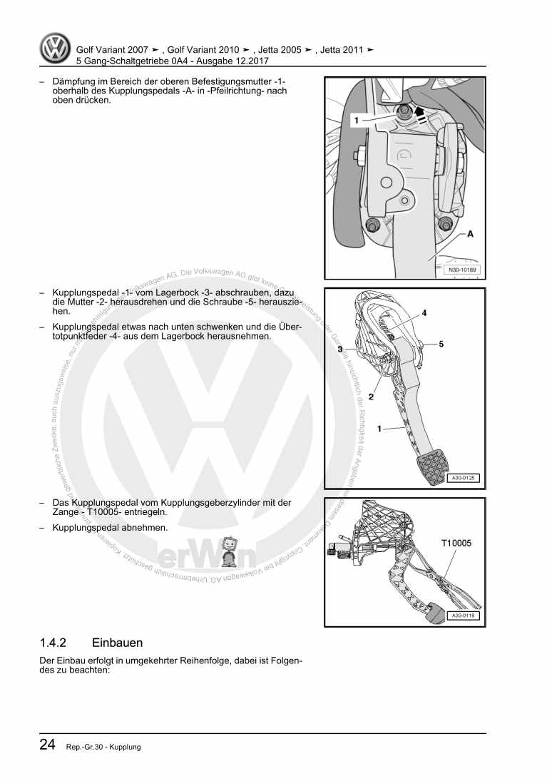Examplepage for repair manual 3 5 Gang-Schaltgetriebe 0A4