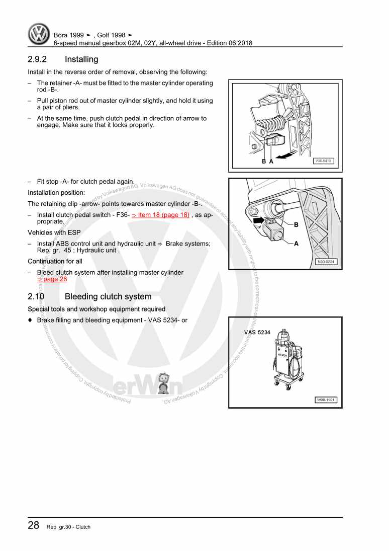 Examplepage for repair manual 2 6-speed manual gearbox 02M, 02Y, all-wheel drive