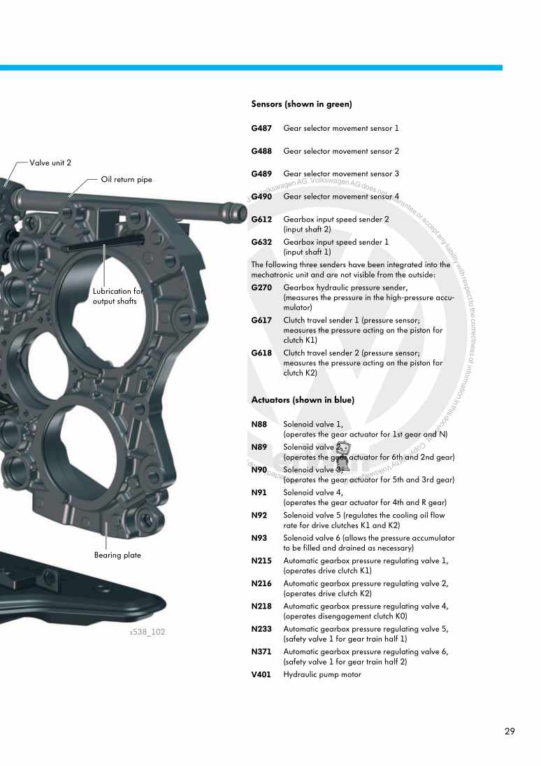 Examplepage for repair manual Nr. 538: The Dual Clutch Gearbox 0DD