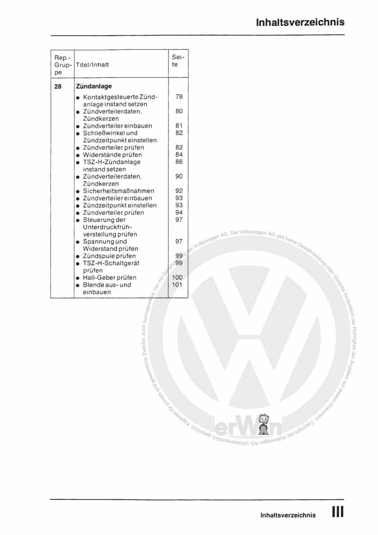 Examplepage for repair manual 3 1B3-, 2B5-, Keihin-Vergaser und Zündanlage