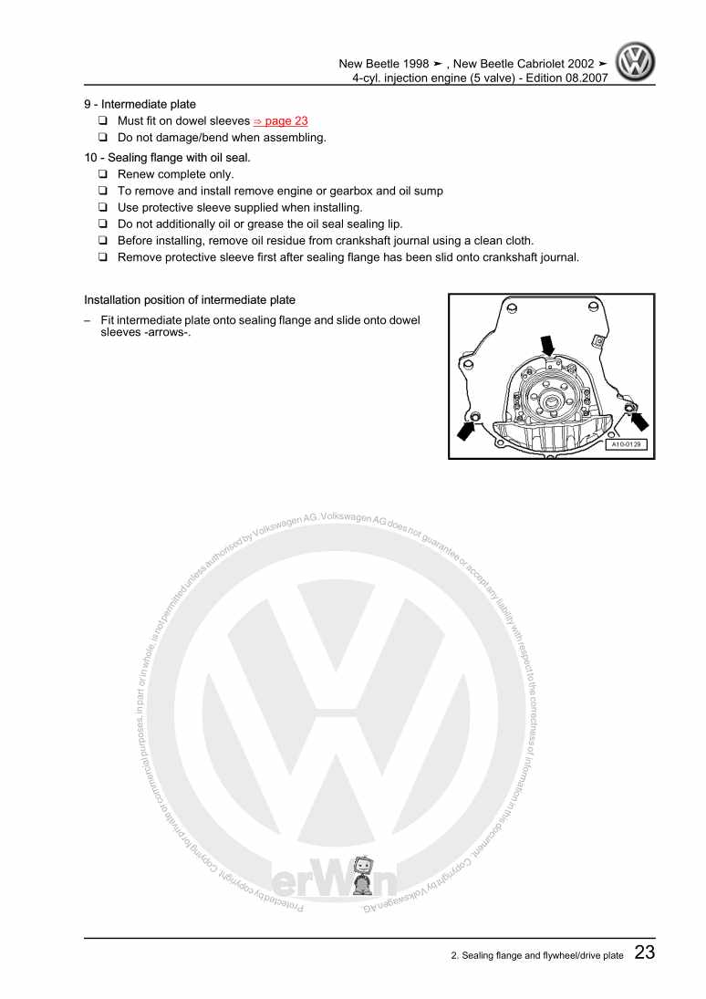 Beispielseite für Reparaturanleitung 3 4-cyl. injection engine (5 valve)