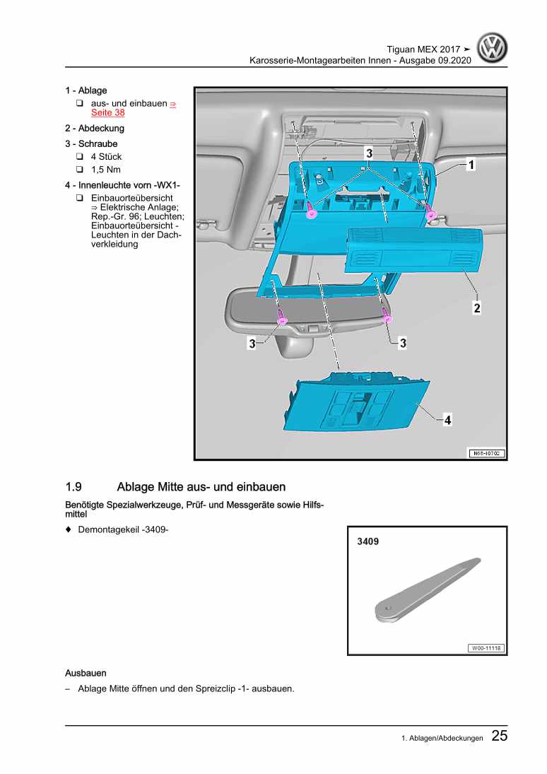 Beispielseite für Reparaturanleitung 2 Karosserie-Montagearbeiten Innen