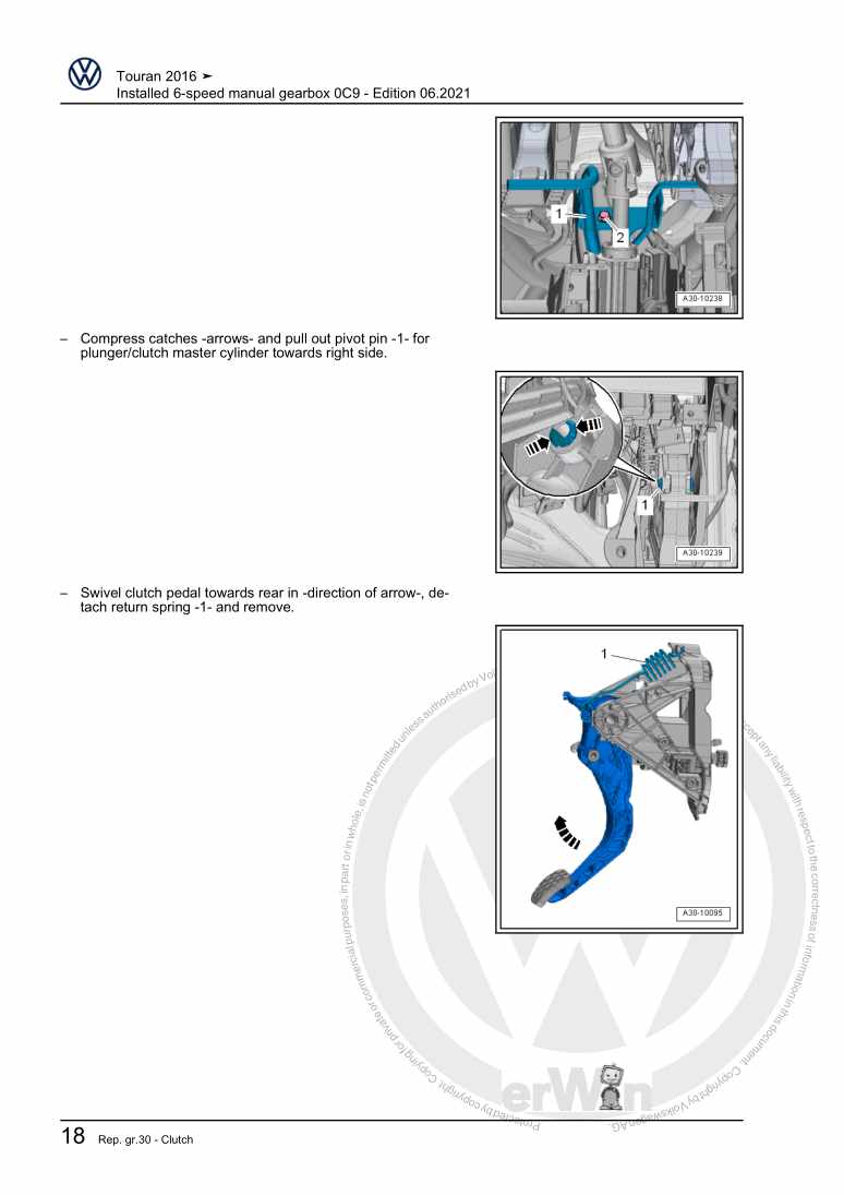 Examplepage for repair manual 2 Installed 6-speed manual gearbox 0C9