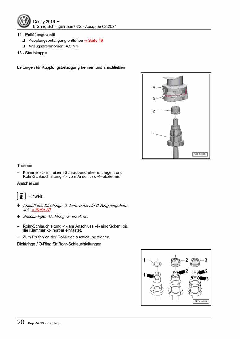 Examplepage for repair manual 6 Gang Schaltgetriebe 02S