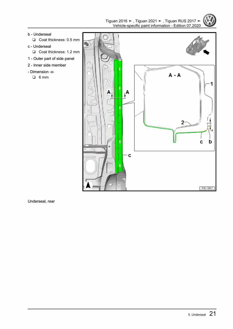Examplepage for repair manual 2 Vehicle-specific paint information