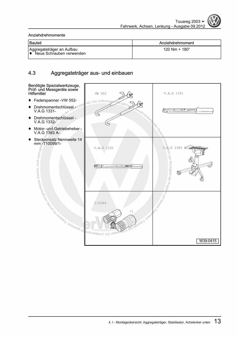 Examplepage for repair manual 3 Fahrwerk, Achsen, Lenkung