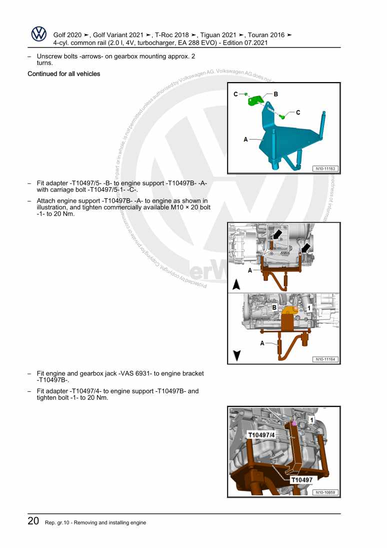 Beispielseite für Reparaturanleitung 2 4-cyl. common rail (2.0 l, 4V, turbocharger, EA 288 EVO)