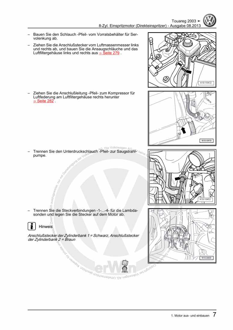 Examplepage for repair manual 8-Zyl. Einspritzmotor (Direkteinspritzer)