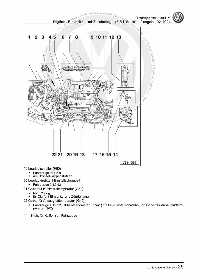 Beispielseite für Reparaturanleitung 2 Digifant Einspritz- und Zündanlage (2,5 l-Motor)