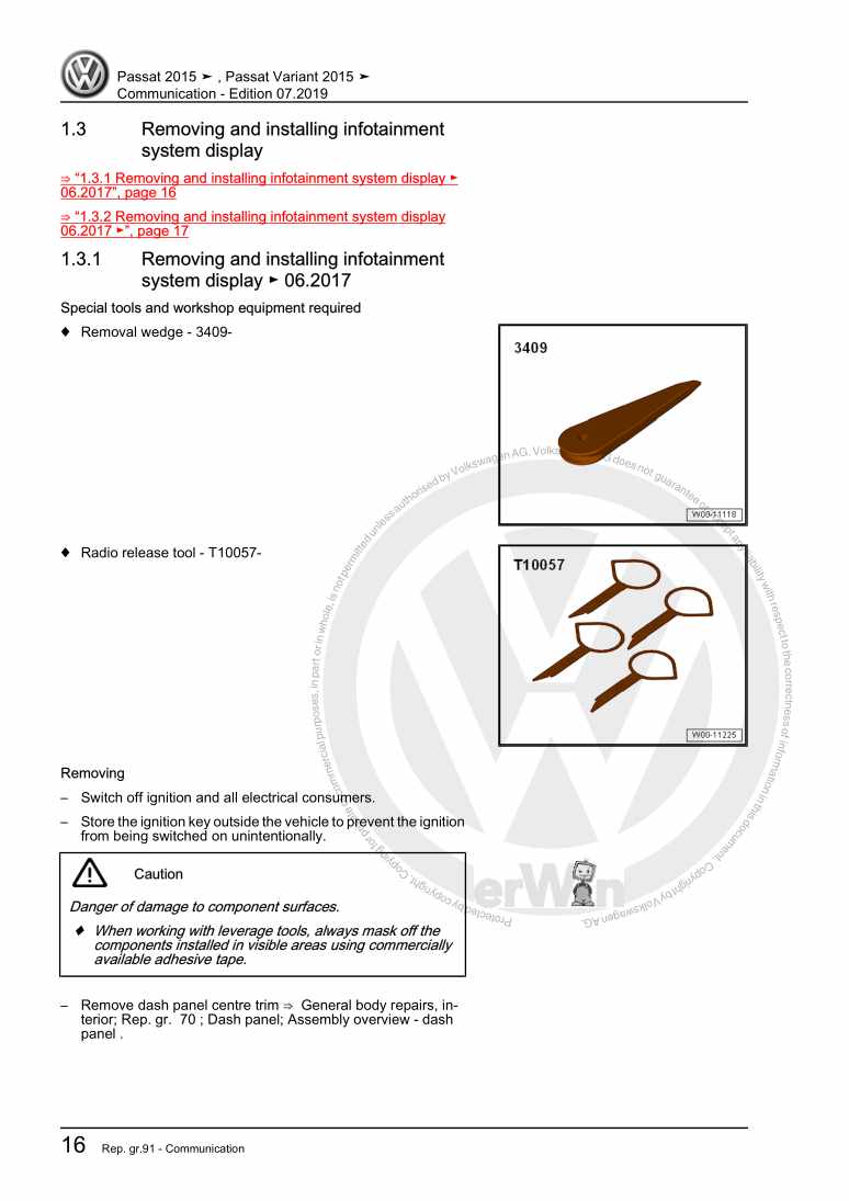 Examplepage for repair manual 2 Communication