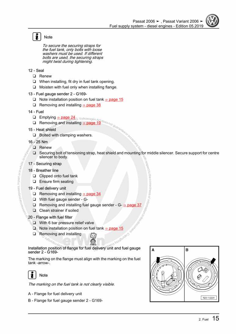 Beispielseite für Reparaturanleitung 2 Fuel supply system - diesel engines