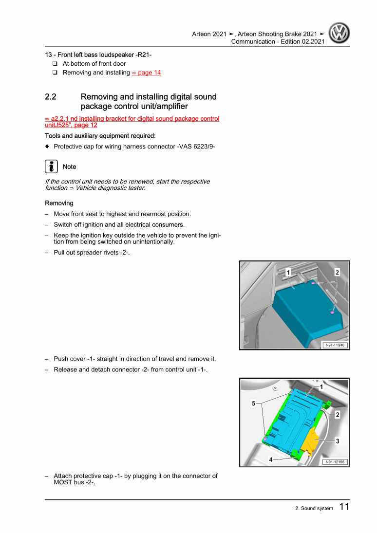 Examplepage for repair manual 2 Communication