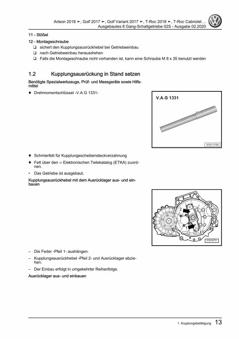 Examplepage for repair manual Ausgebautes 6 Gang-Schaltgetriebe 02S
