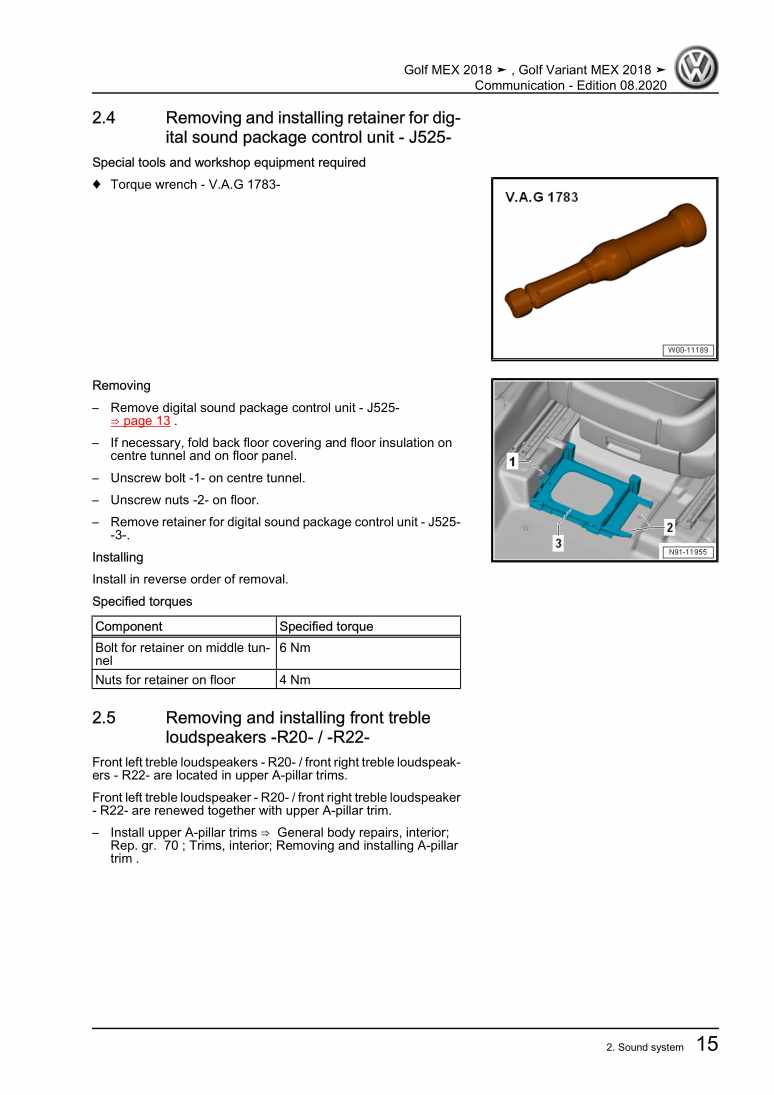 Examplepage for repair manual 3 Communication