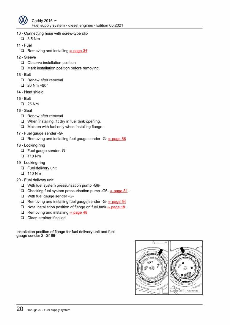 Examplepage for repair manual 2 Fuel supply system - diesel engines