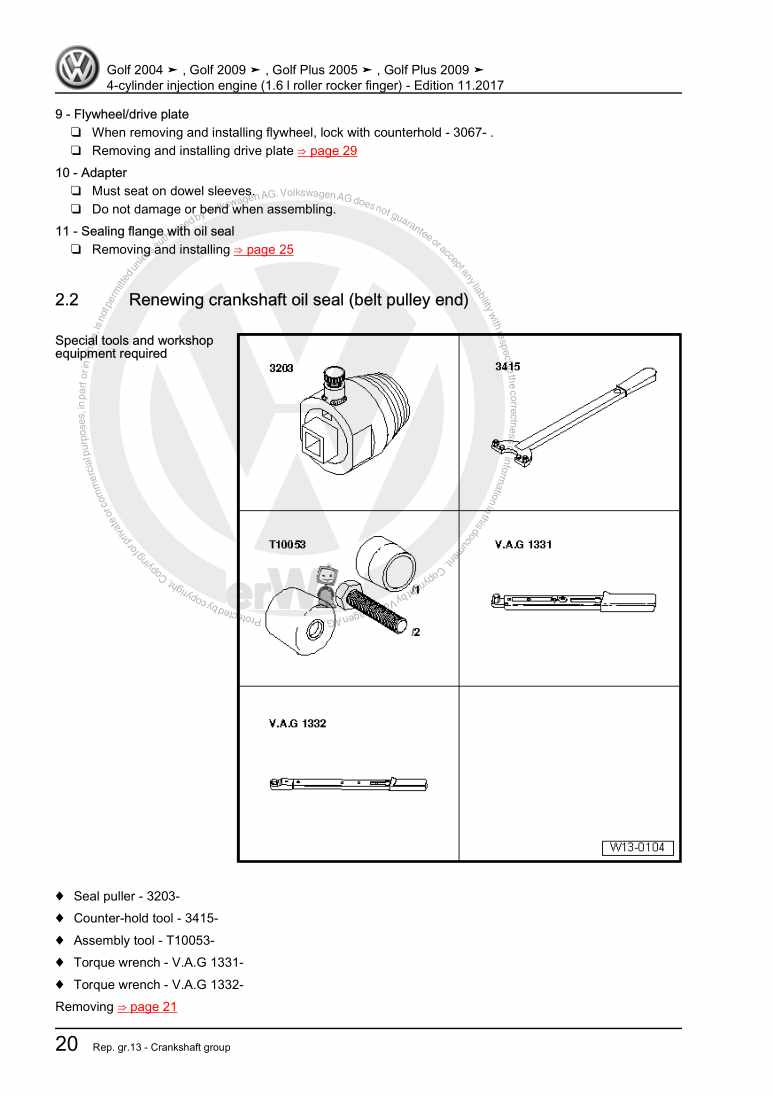 Beispielseite für Reparaturanleitung 3 4-cylinder injection engine (1.6 l roller rocker finger)