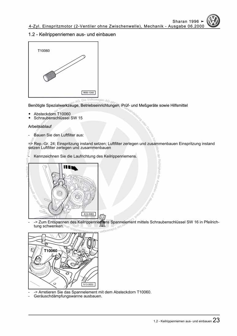 Beispielseite für Reparaturanleitung 2 4-Zyl. Einspritzmotor (2-Ventiler ohne Zwischenwelle), Mechanik