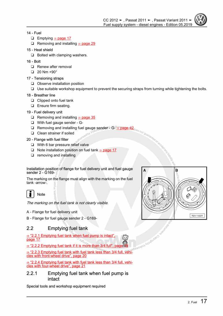 Examplepage for repair manual 2 Fuel supply system - diesel engines