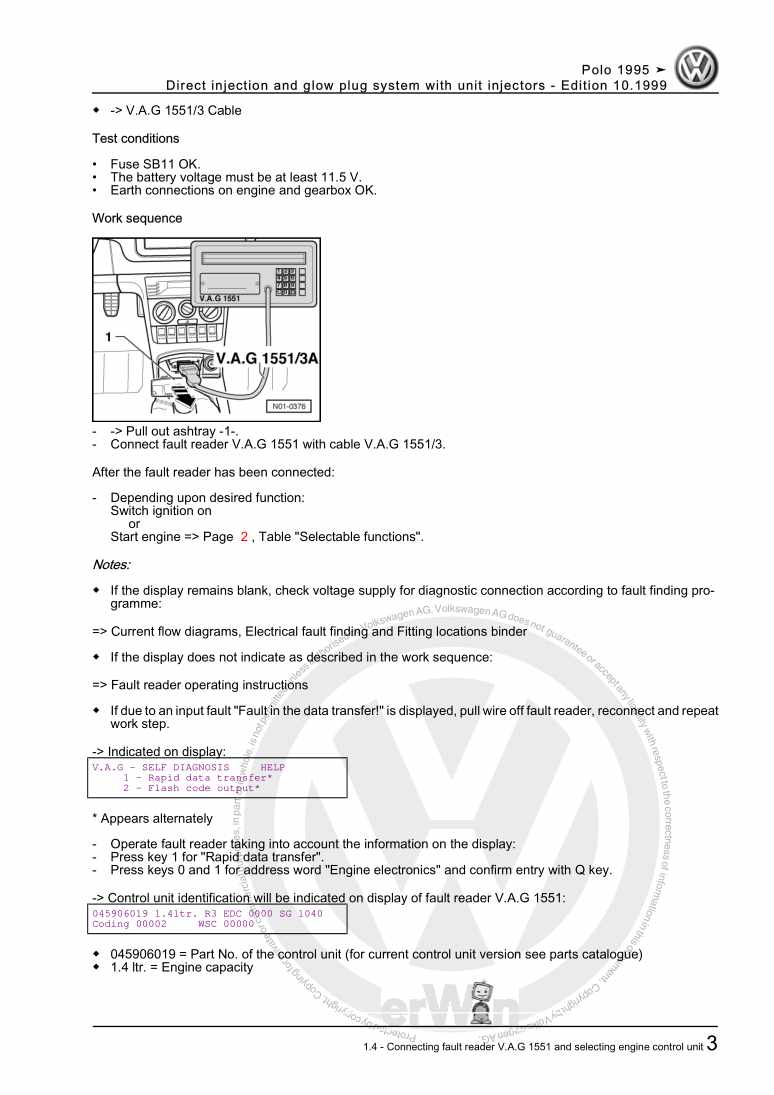 Manual Repair manual Direct injection Polo Clonck