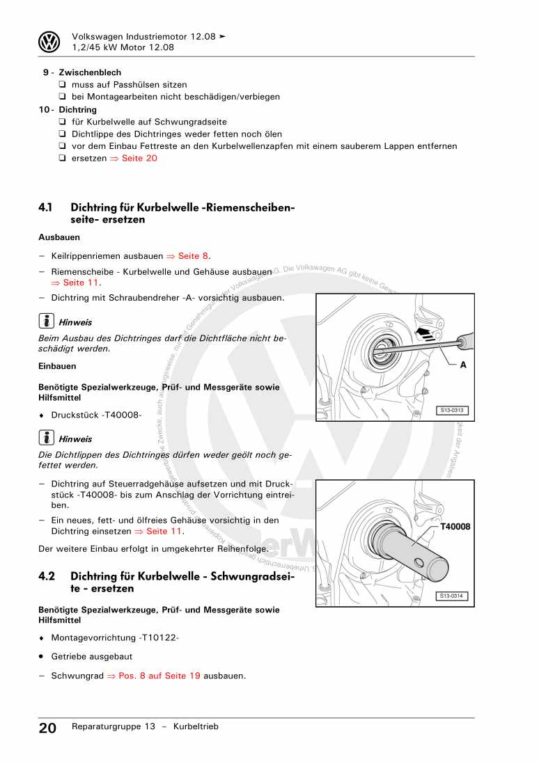 Examplepage for repair manual 2 3-Zyl. Benzinmotor 1,2l CEEA