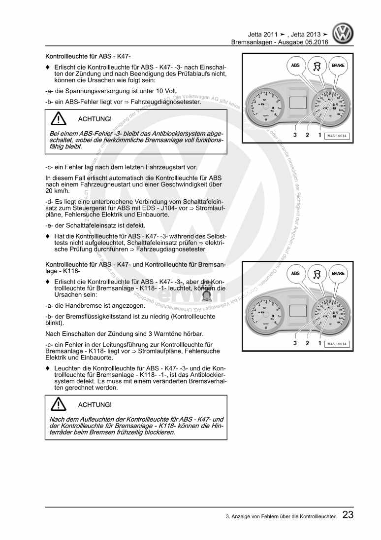 Examplepage for repair manual 2 Bremsanlagen