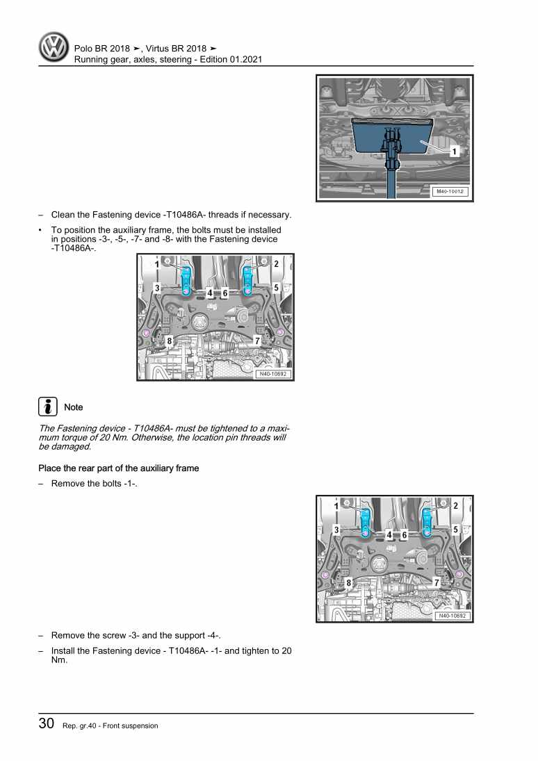 Examplepage for repair manual 3 Running gear, axles, steering