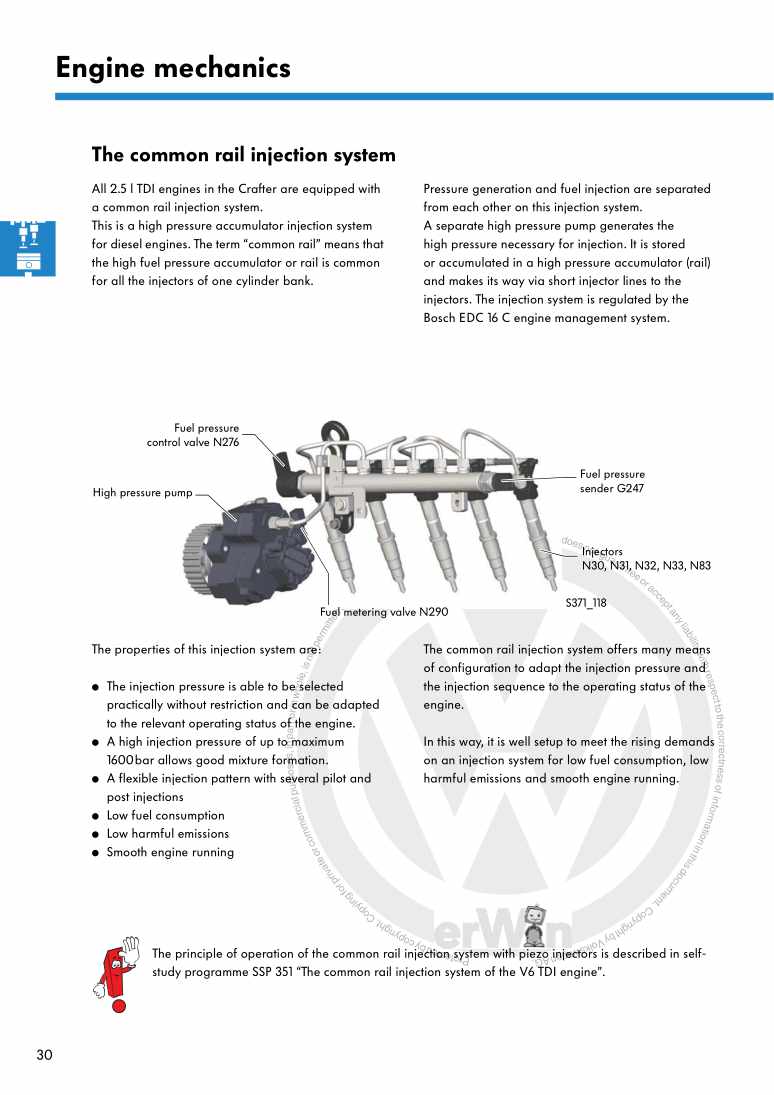 Examplepage for repair manual 3 Nr. 371: The 2.5l TDI engines in the Crafter