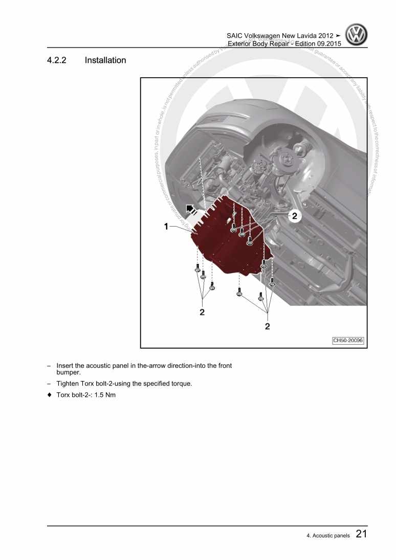 Examplepage for repair manual 3 Exterior Body Repair