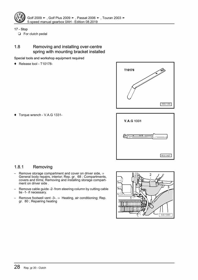 Examplepage for repair manual 2 5-speed manual gearbox 0AH