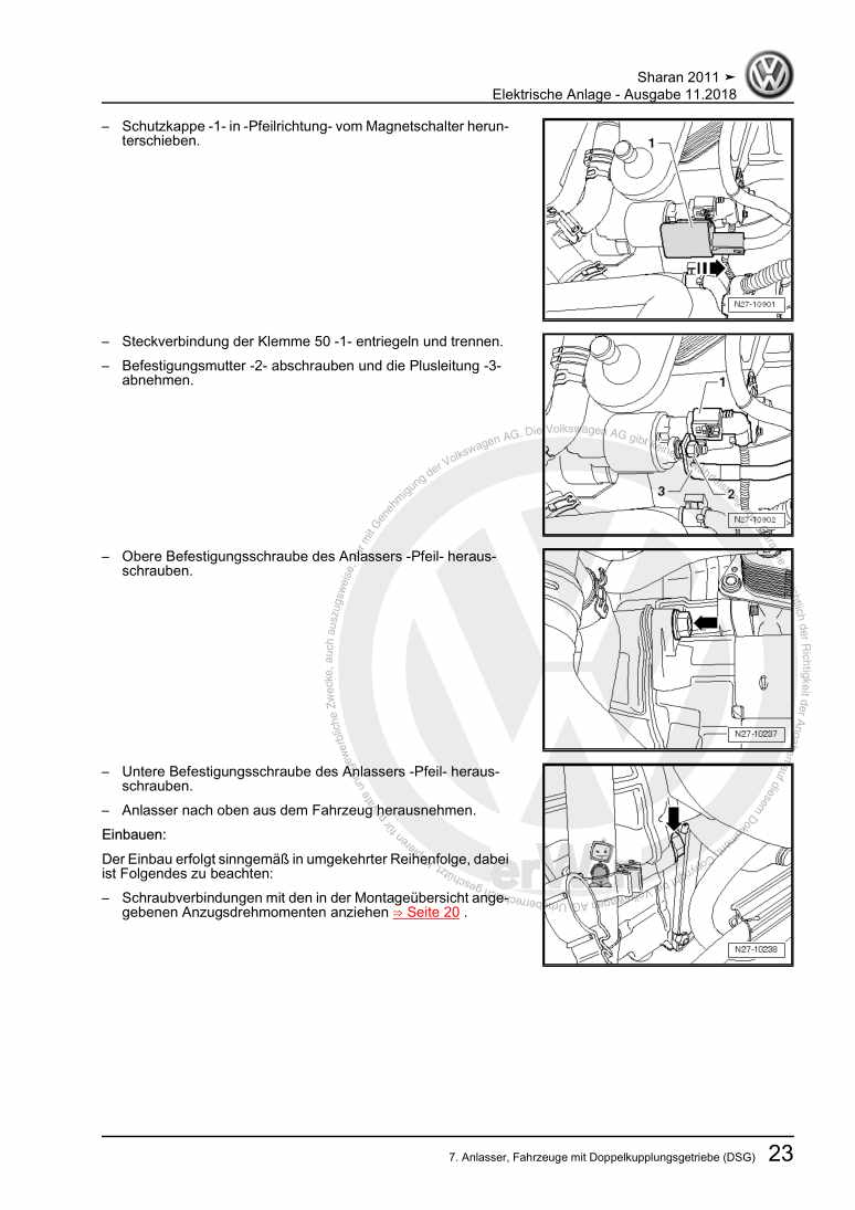 Examplepage for repair manual Elektrische Anlage