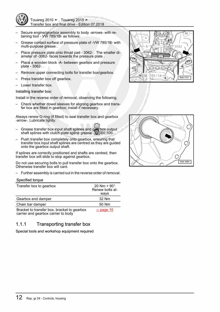 Beispielseite für Reparaturanleitung 2 Transfer box and final drive