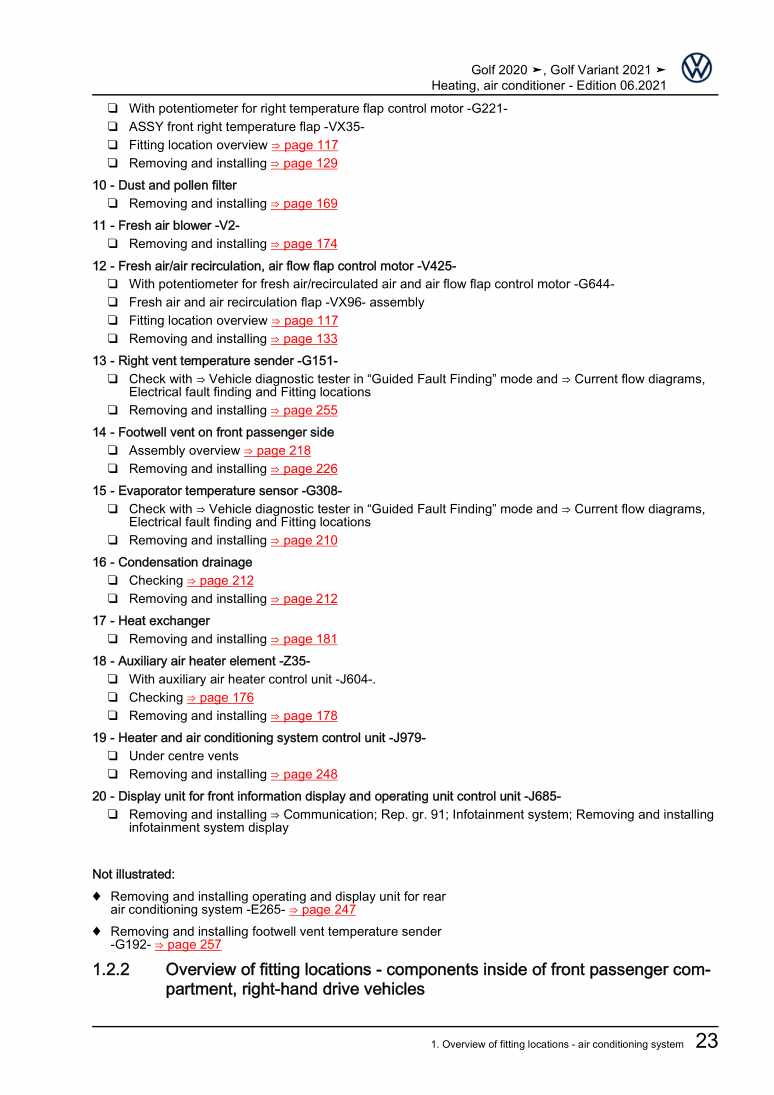 Examplepage for repair manual 2 Heating, air conditioner