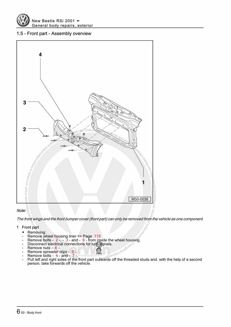 Examplepage for repair manual 2 General body repairs, exterior
