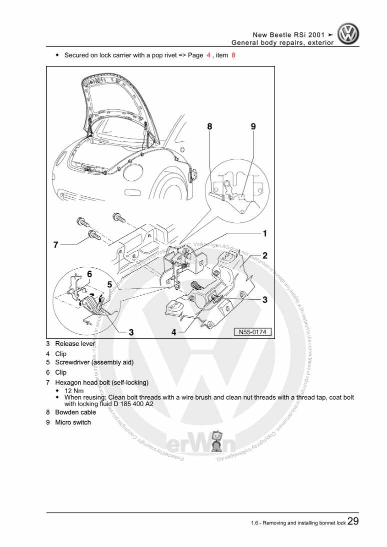 Examplepage for repair manual 3 General body repairs, exterior