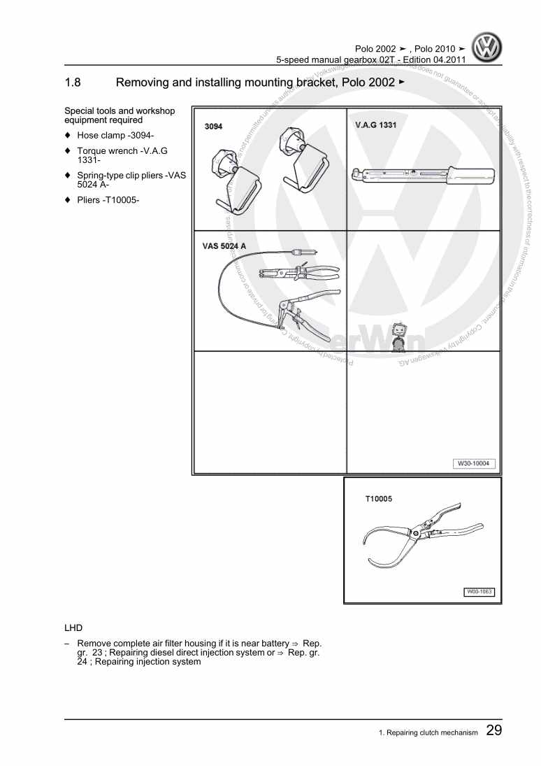 Examplepage for repair manual 2 5-speed manual gearbox 02T