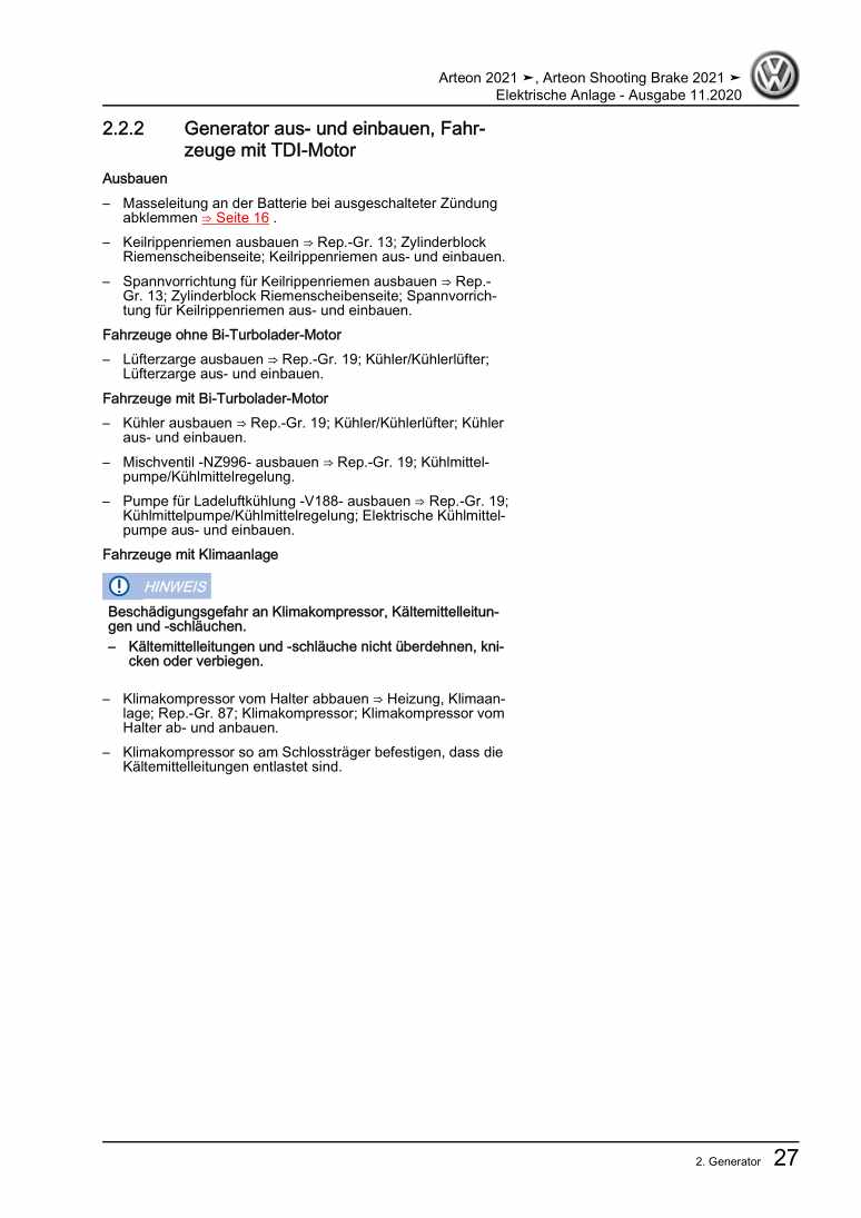 Beispielseite für Reparaturanleitung 2 Elektrische Anlage