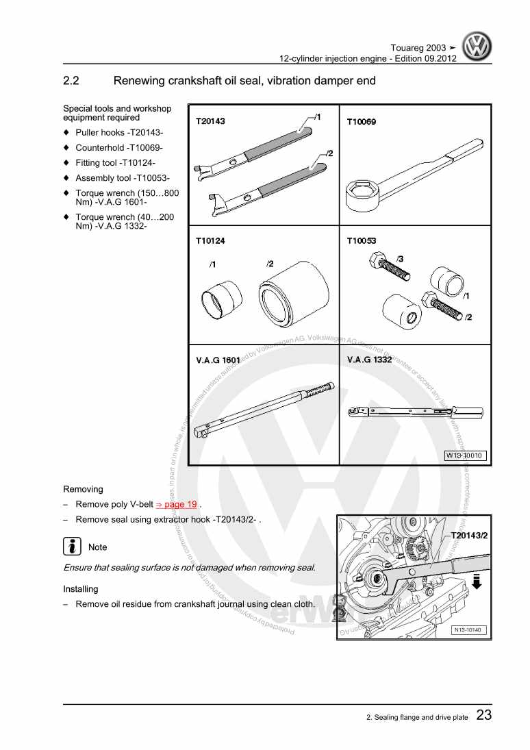 Examplepage for repair manual 3 12-cylinder injection engine