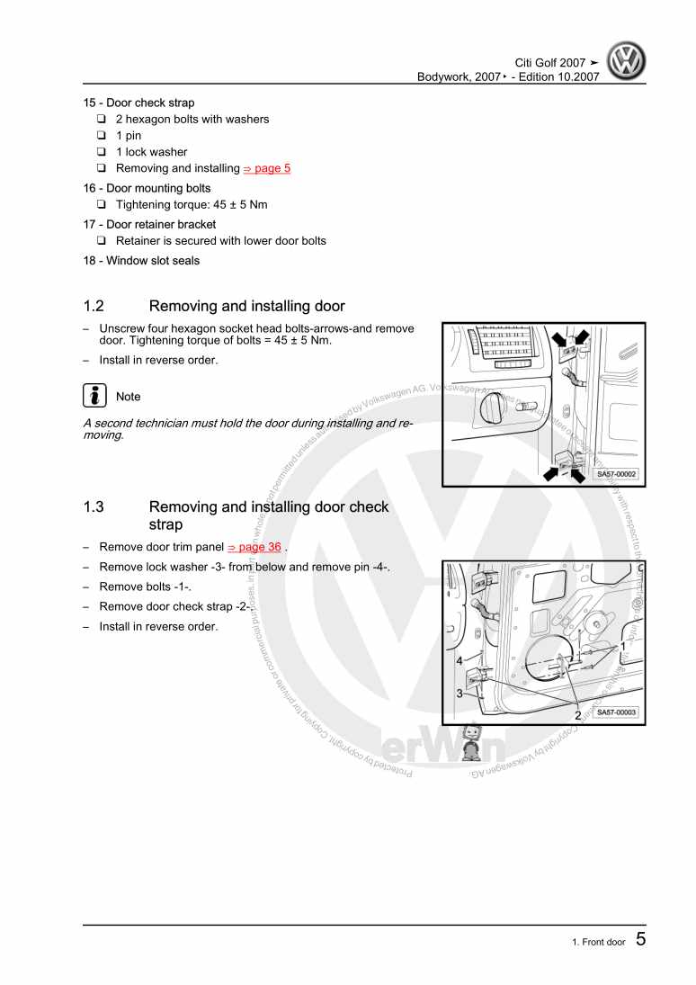 Examplepage for repair manual 2 Bodywork, 2007▸