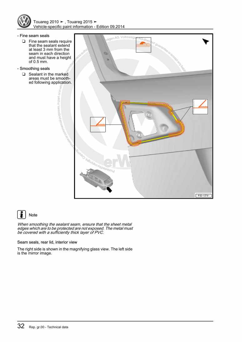 Beispielseite für Reparaturanleitung 3 Vehicle-specific paint information