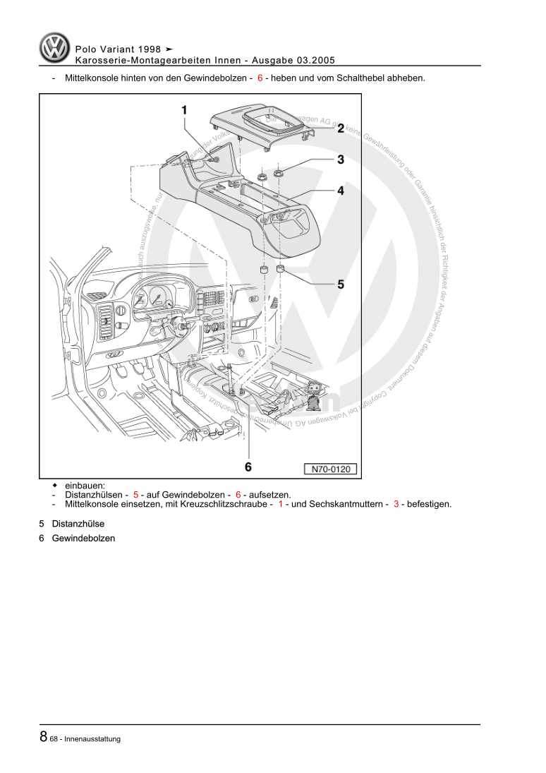 Examplepage for repair manual 2 Karosserie-Montagearbeiten Innen