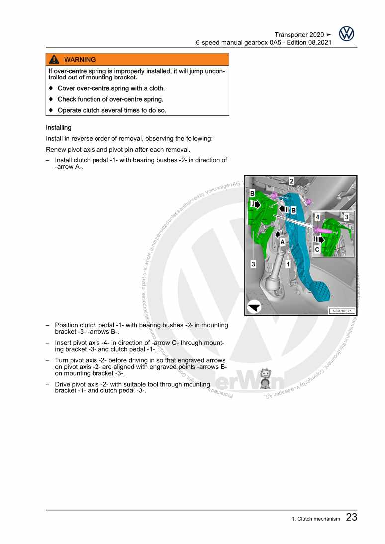 Examplepage for repair manual 3 6-speed manual gearbox 0A5