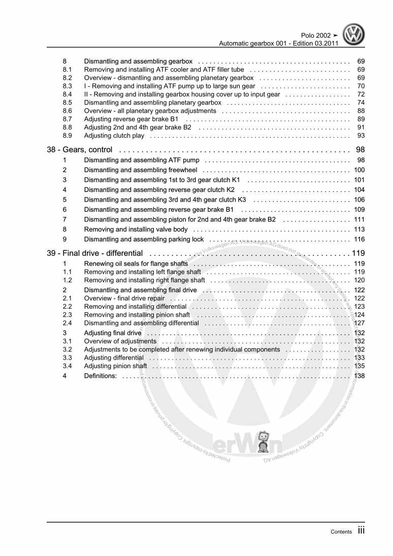 Beispielseite für Reparaturanleitung 3 Automatic gearbox 001