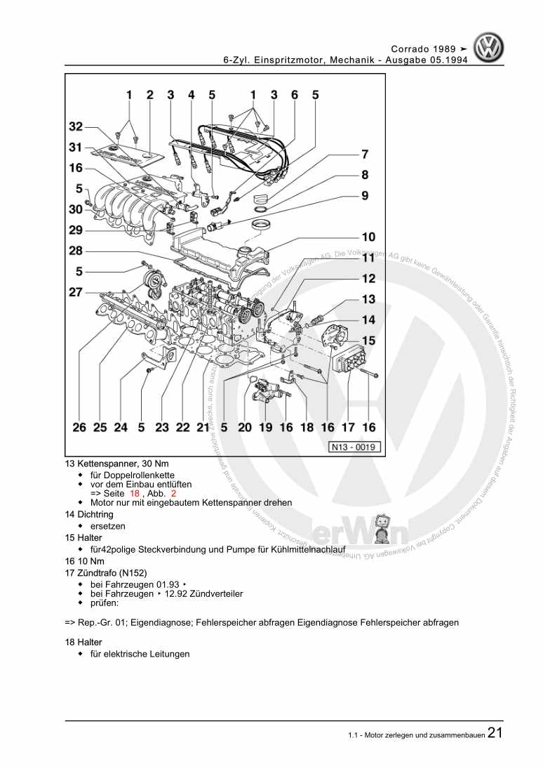 Beispielseite für Reparaturanleitung 6-Zyl. Einspritzmotor, Mechanik